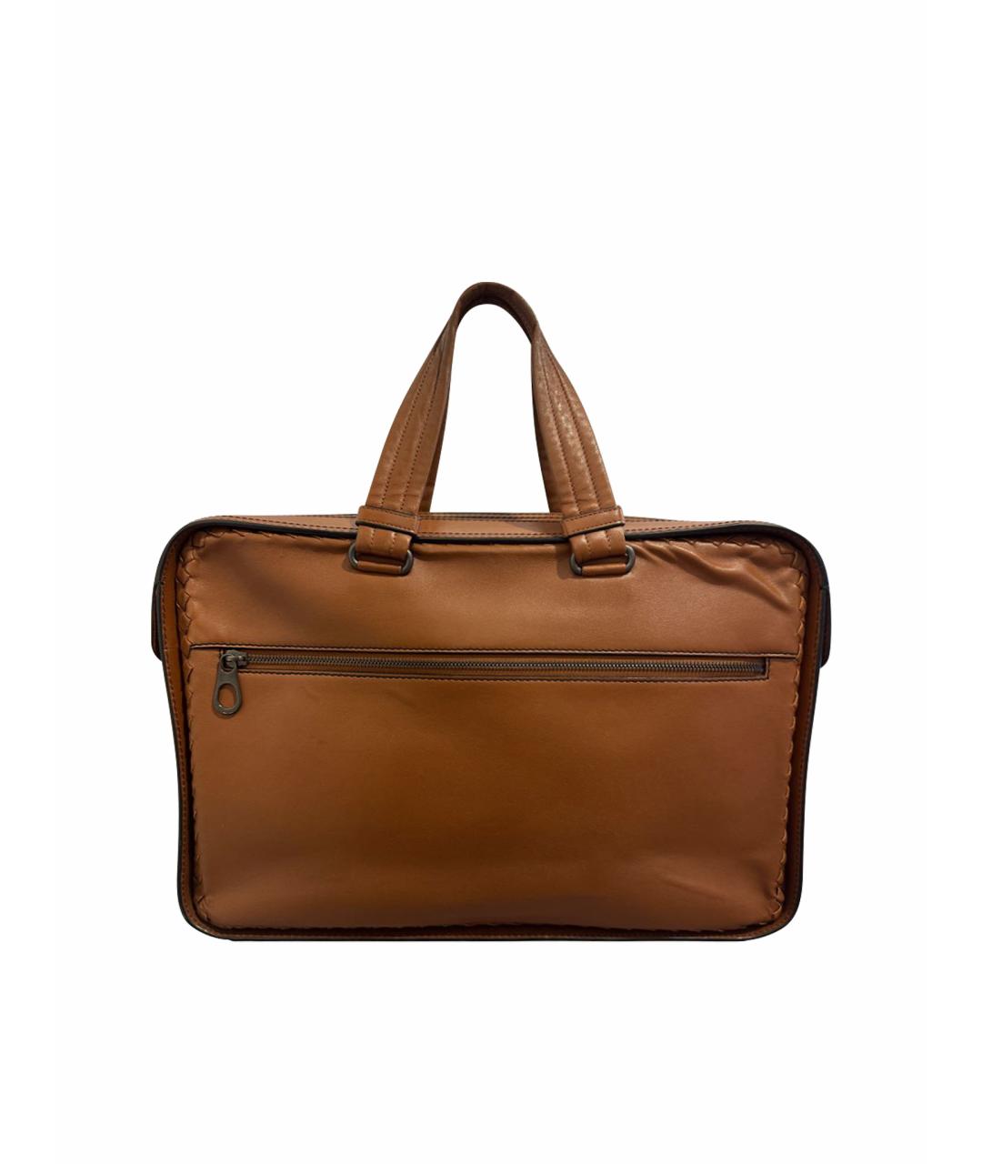 BOTTEGA VENETA Коричневая кожаная сумка с короткими ручками, фото 1