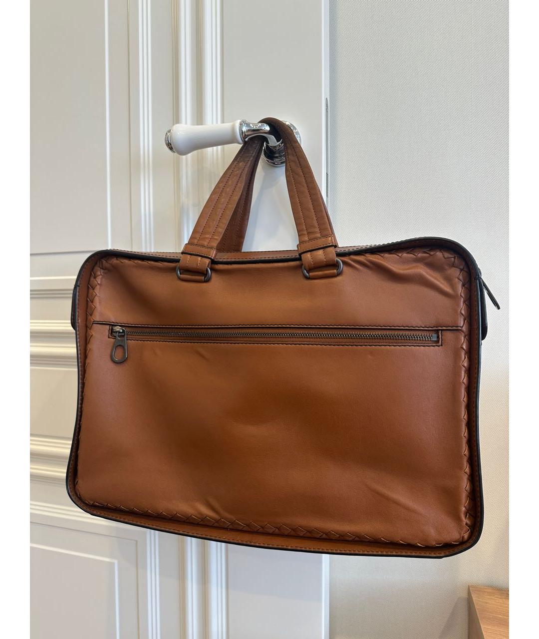 BOTTEGA VENETA Коричневая кожаная сумка с короткими ручками, фото 8
