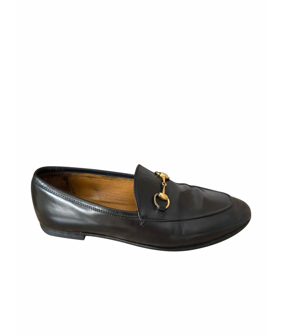 GUCCI Черные кожаные лоферы, фото 1