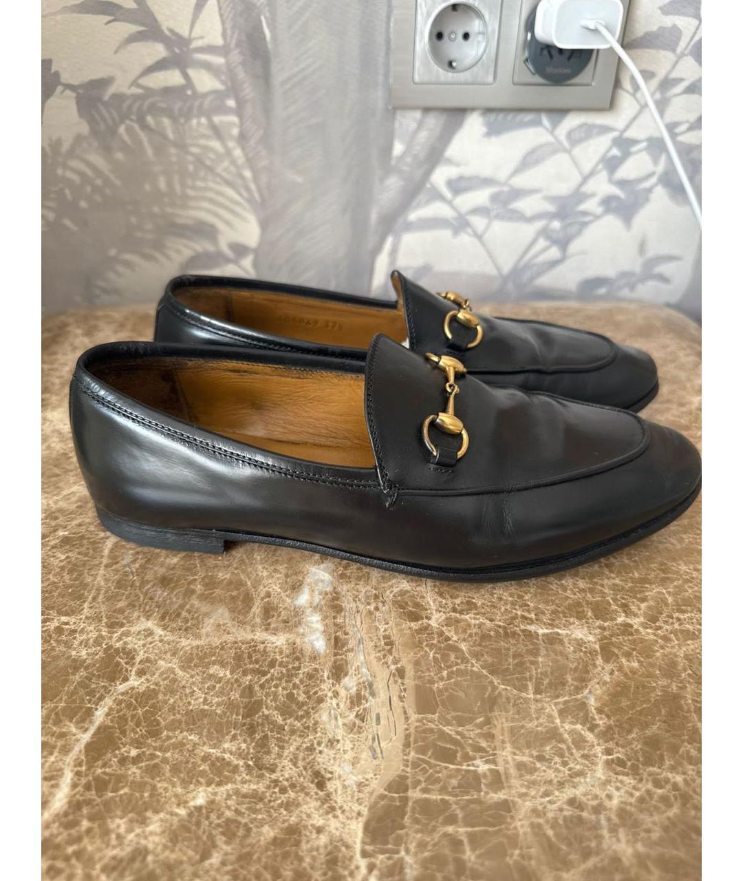 GUCCI Черные кожаные лоферы, фото 6