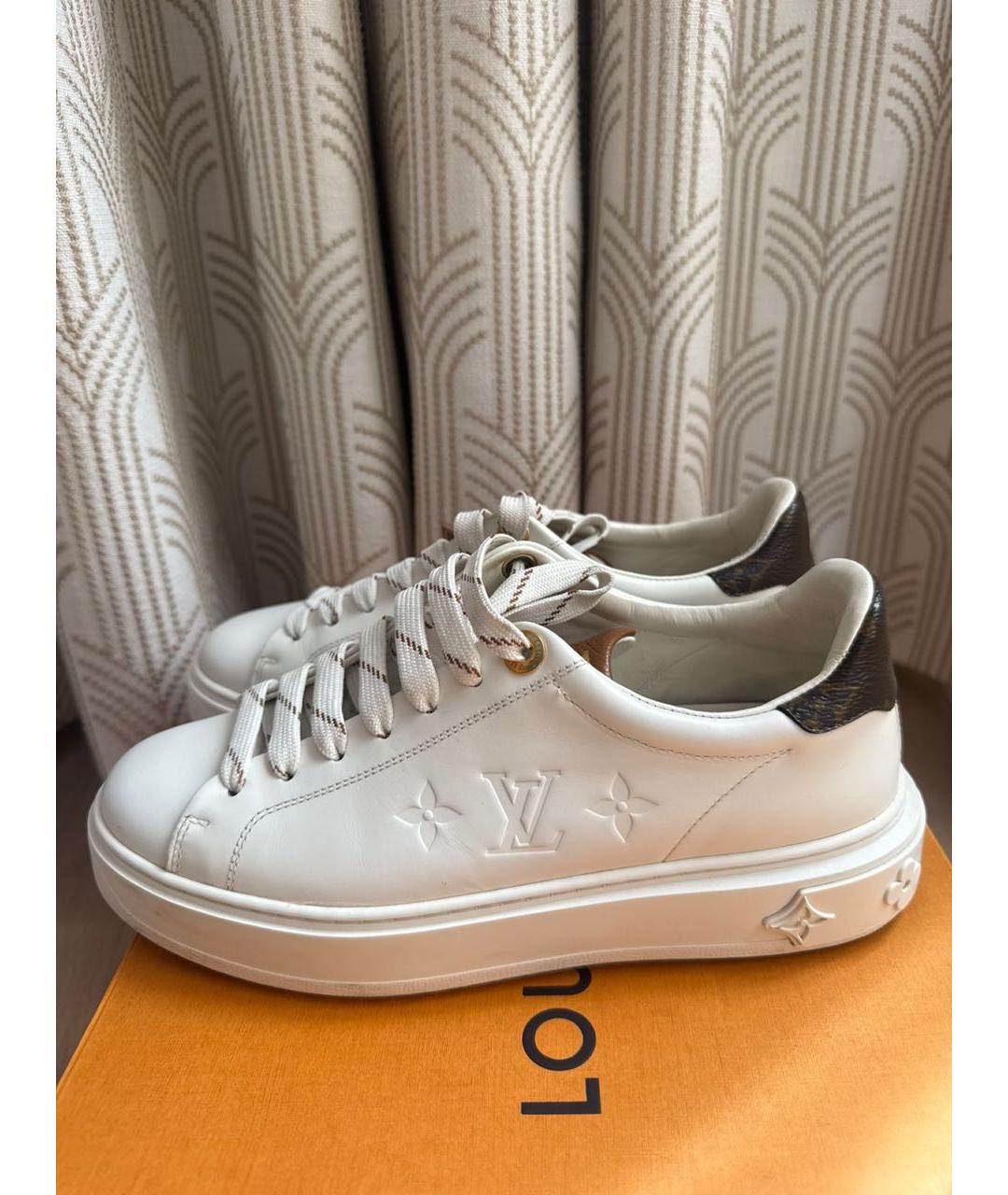 LOUIS VUITTON Белые кожаные кеды, фото 9