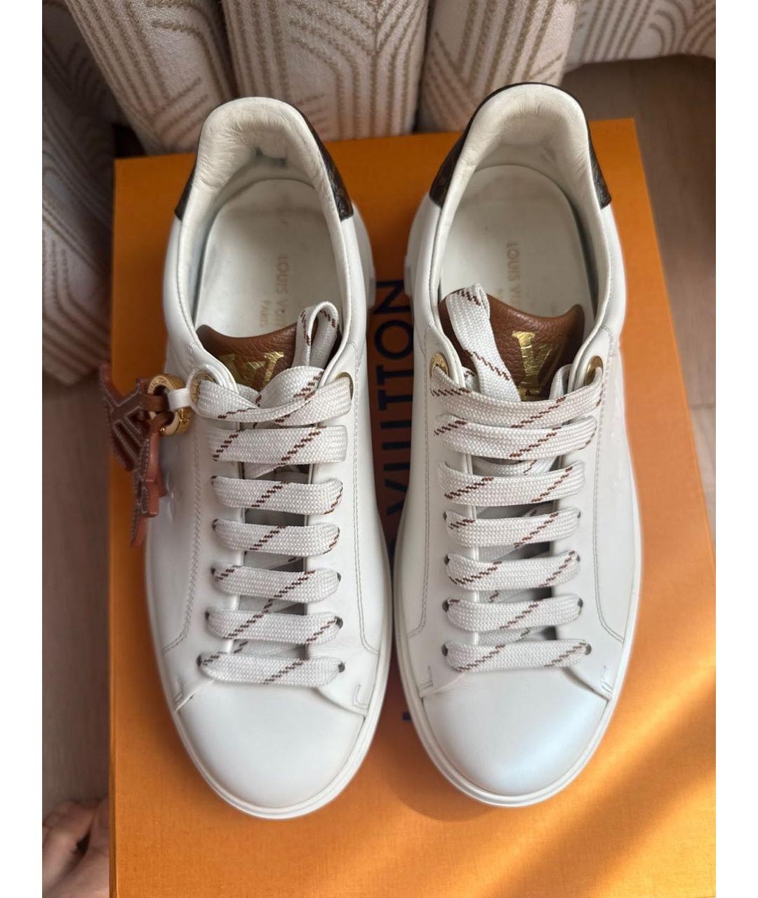 LOUIS VUITTON Белые кожаные кеды, фото 3