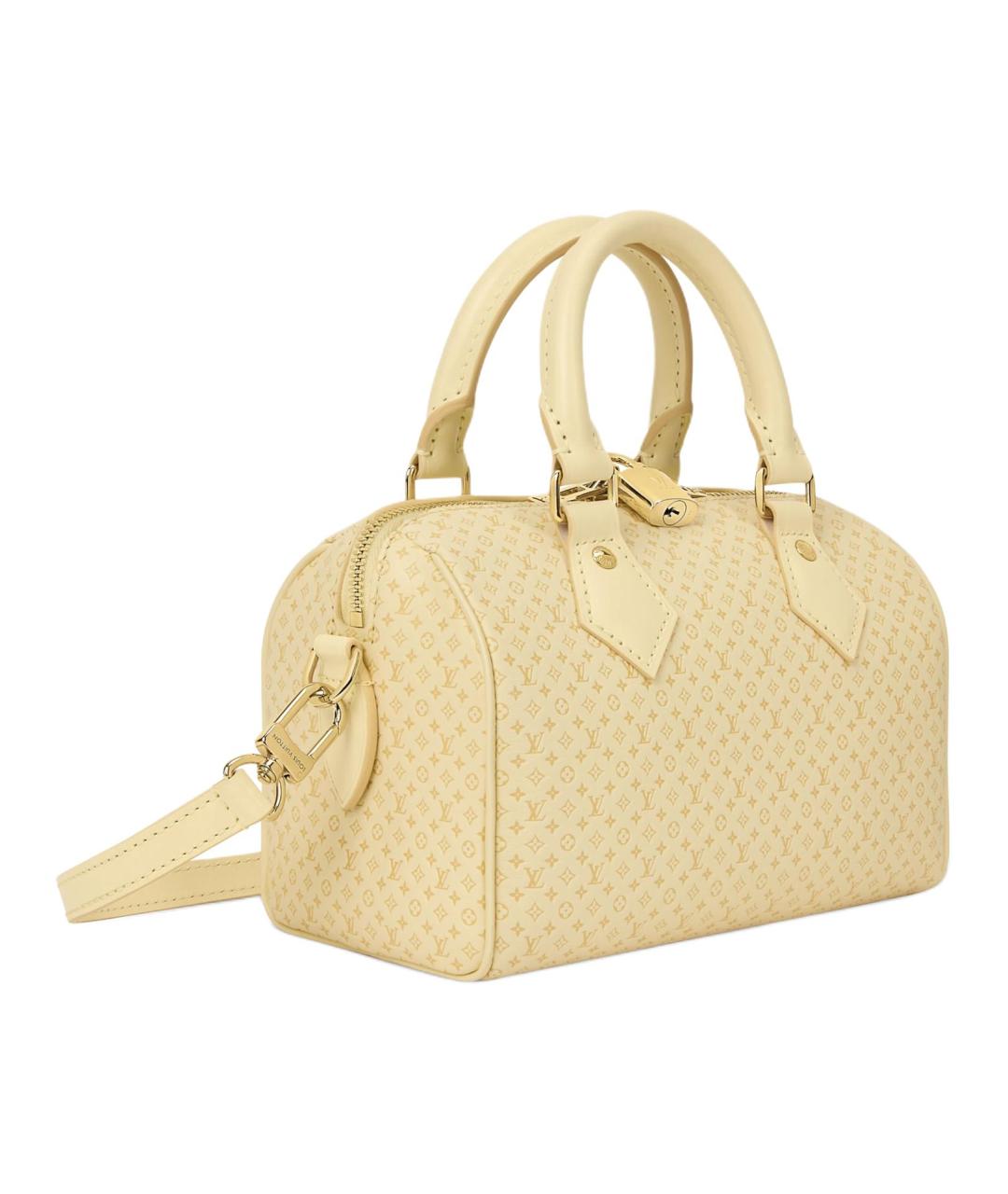 LOUIS VUITTON Желтая кожаная сумка с короткими ручками, фото 2