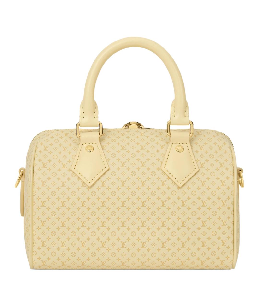LOUIS VUITTON Желтая кожаная сумка с короткими ручками, фото 3