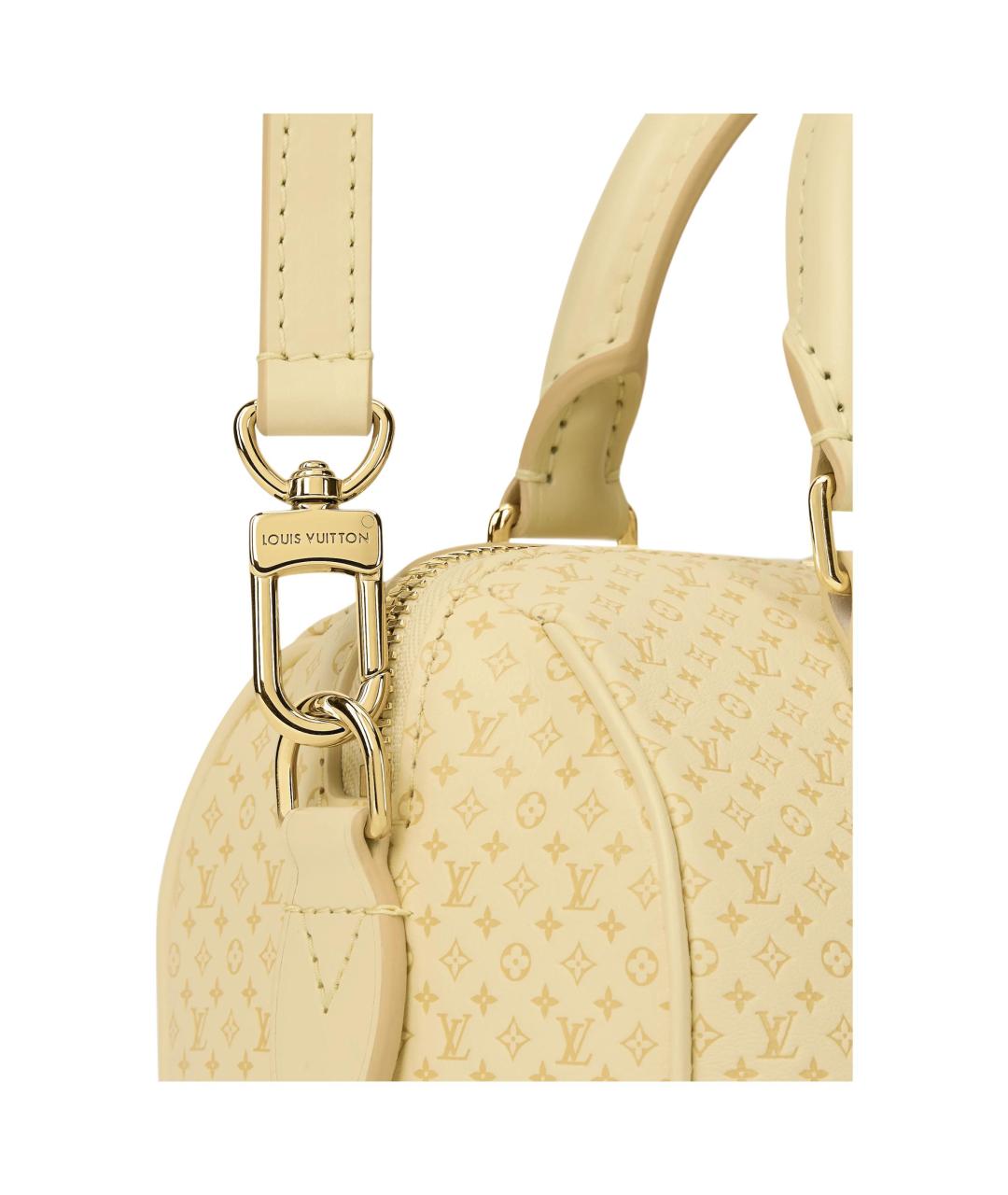 LOUIS VUITTON Желтая кожаная сумка с короткими ручками, фото 5