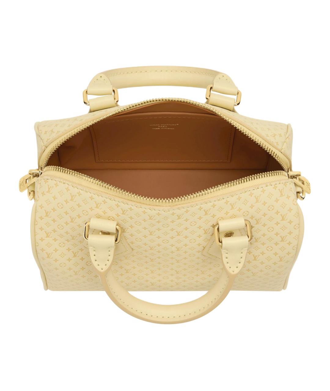 LOUIS VUITTON Желтая кожаная сумка с короткими ручками, фото 4