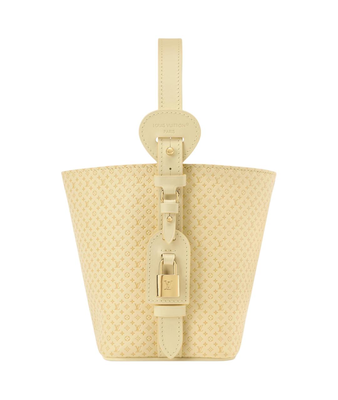 LOUIS VUITTON Желтая кожаная сумка тоут, фото 3