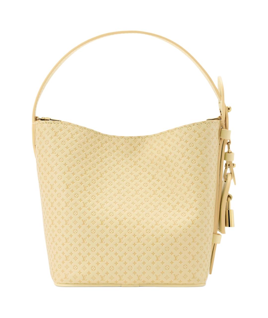 LOUIS VUITTON Желтая кожаная сумка тоут, фото 4