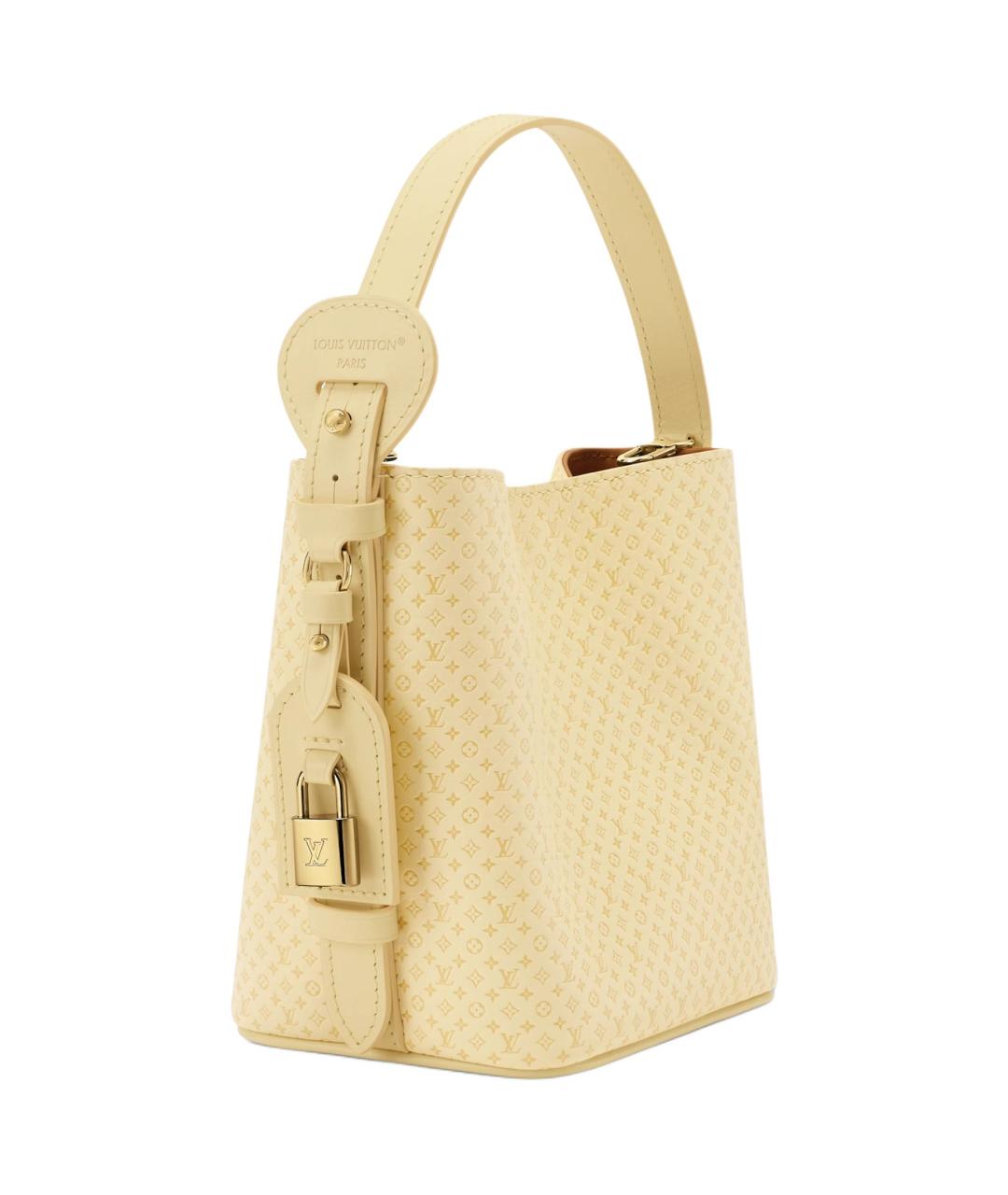 LOUIS VUITTON Желтая кожаная сумка тоут, фото 2