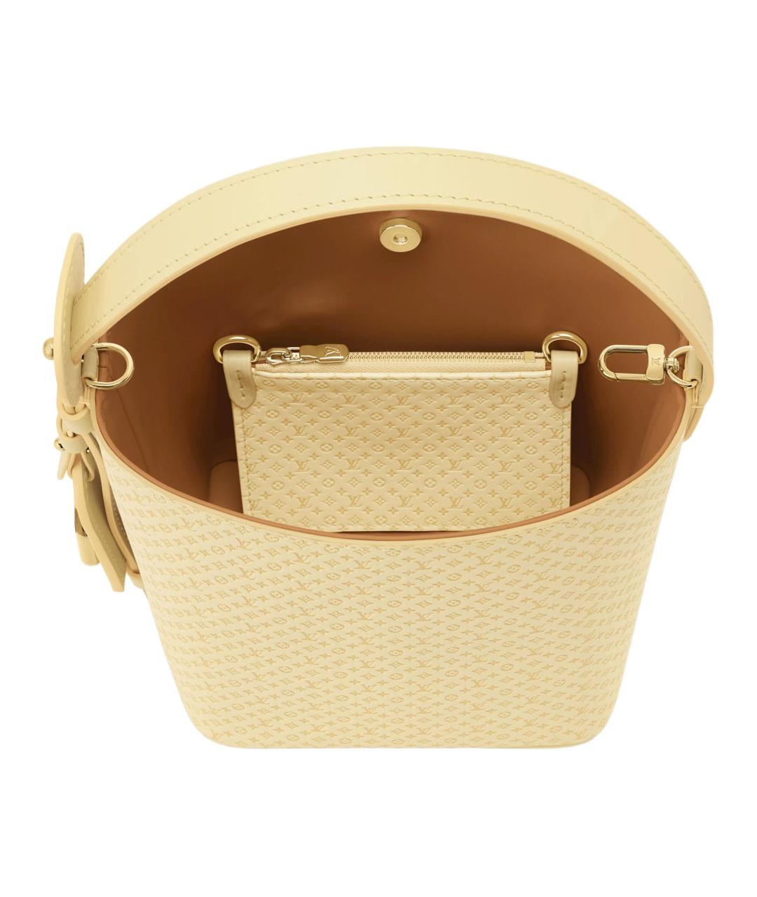 LOUIS VUITTON Желтая кожаная сумка тоут, фото 5