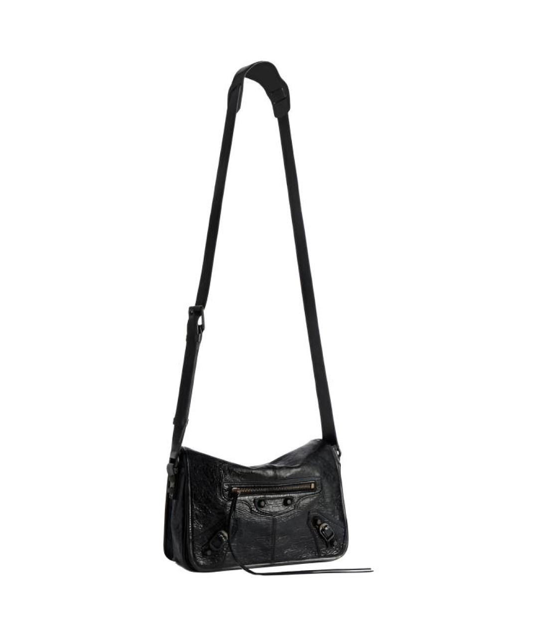 BALENCIAGA Черная кожаная сумка на плечо, фото 2
