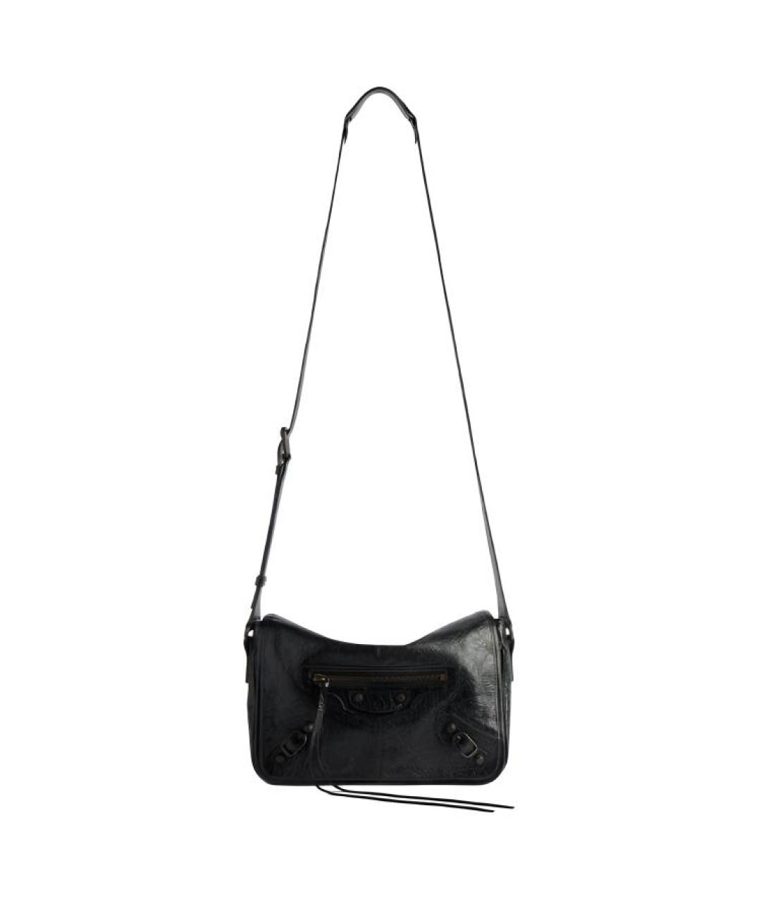BALENCIAGA Черная кожаная сумка на плечо, фото 1