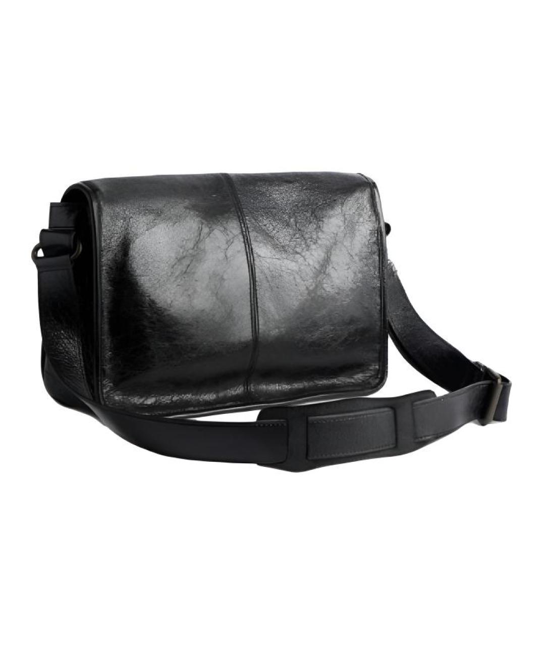BALENCIAGA Черная кожаная сумка на плечо, фото 3