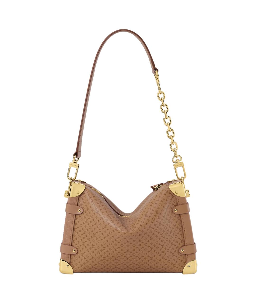 LOUIS VUITTON Коричневая кожаная сумка через плечо, фото 4
