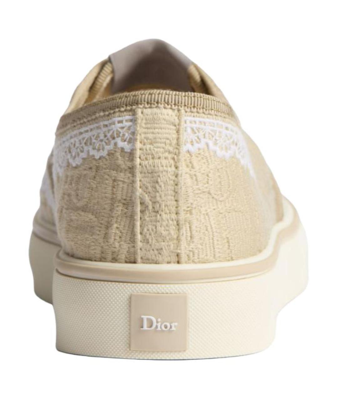 CHRISTIAN DIOR Бежевые текстильные кроссовки, фото 5