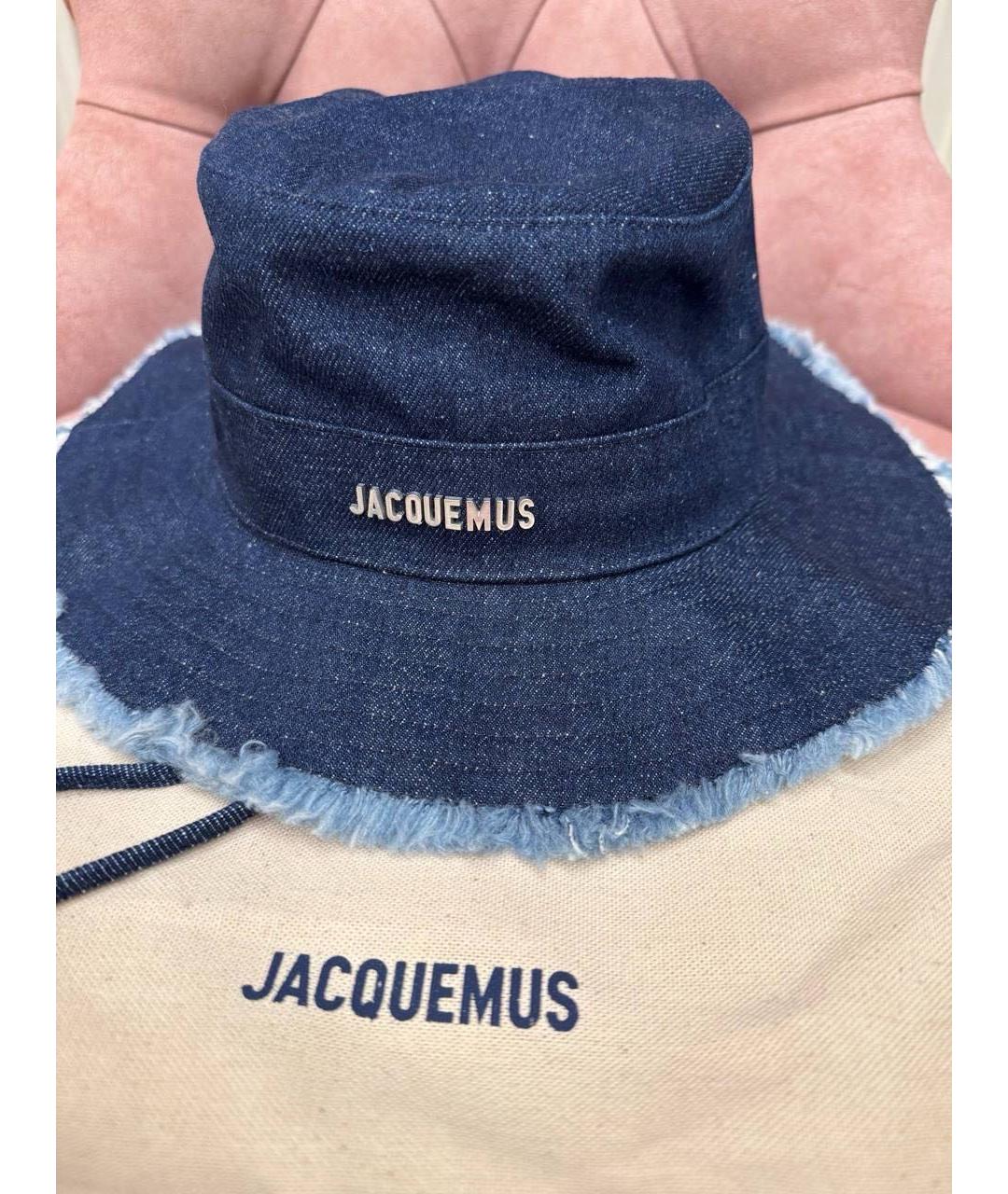 JACQUEMUS Темно-синяя хлопковая панама, фото 2