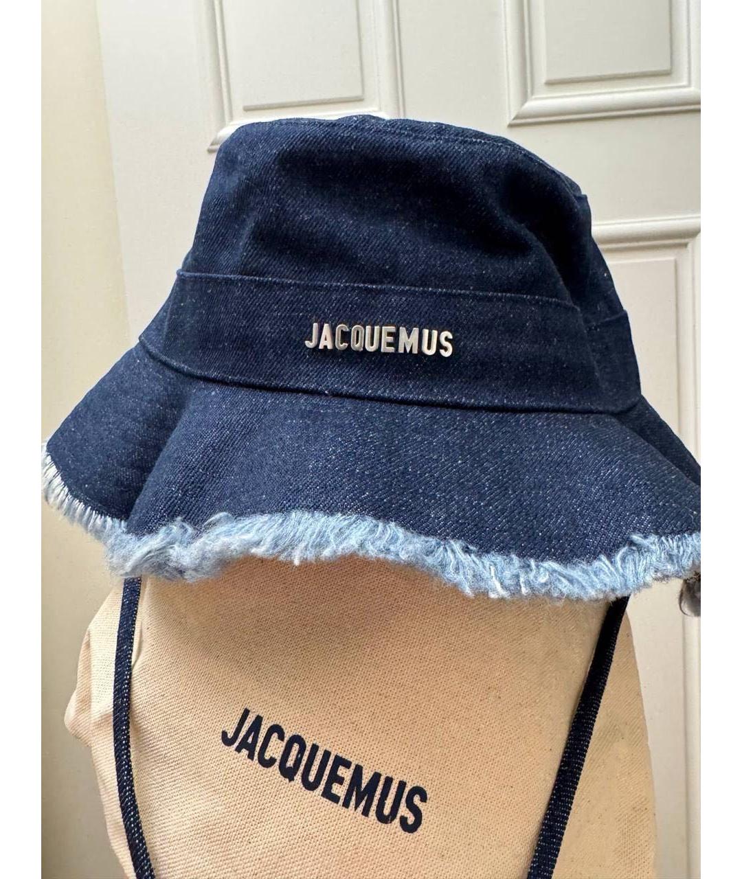 JACQUEMUS Темно-синяя хлопковая панама, фото 4