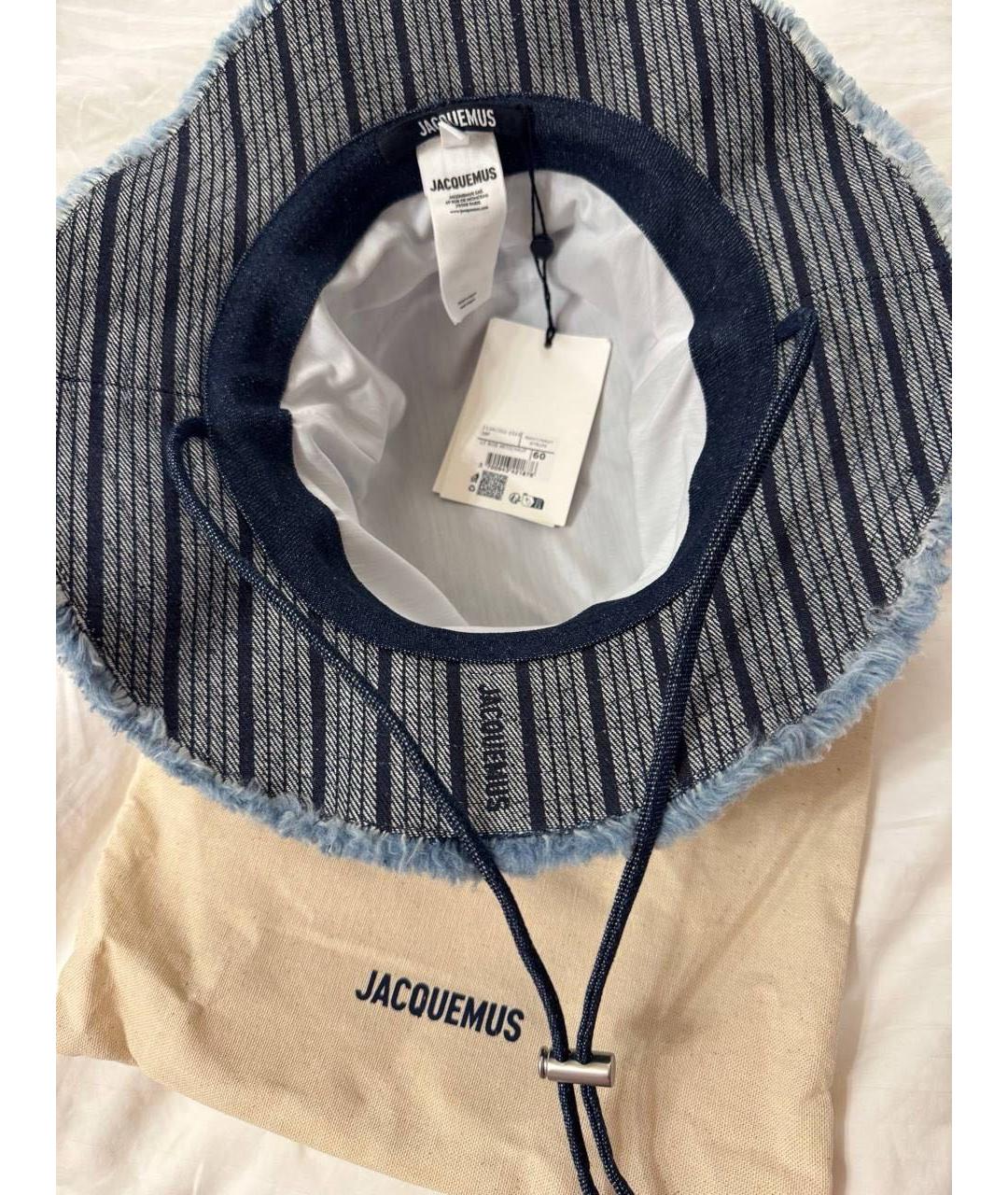 JACQUEMUS Темно-синяя хлопковая панама, фото 3