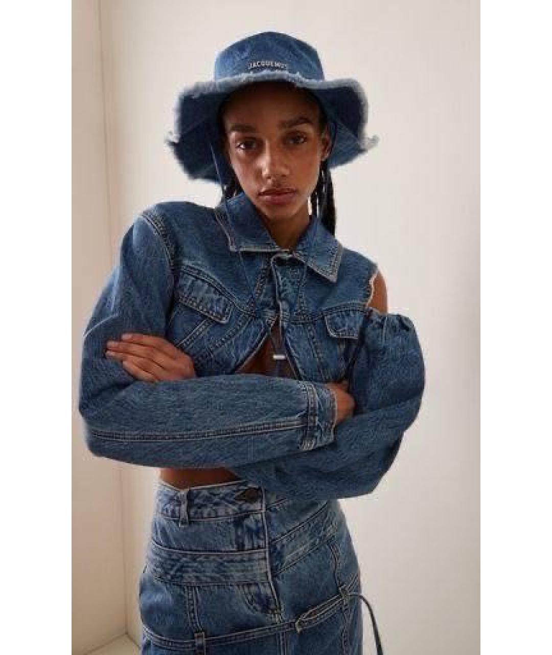 JACQUEMUS Темно-синяя хлопковая панама, фото 6