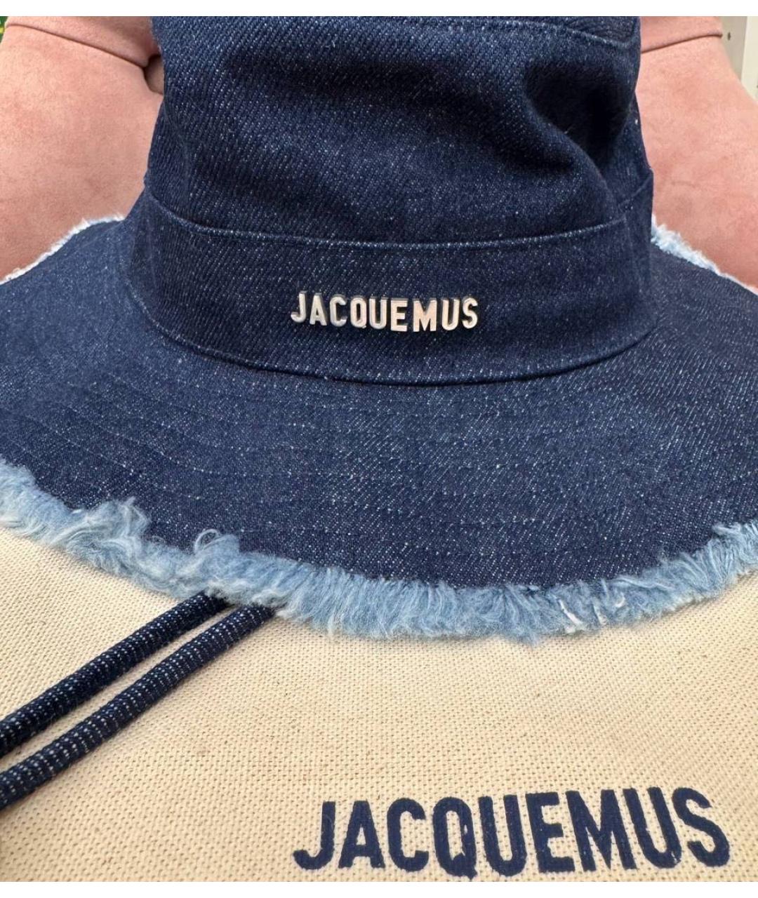 JACQUEMUS Темно-синяя хлопковая панама, фото 7