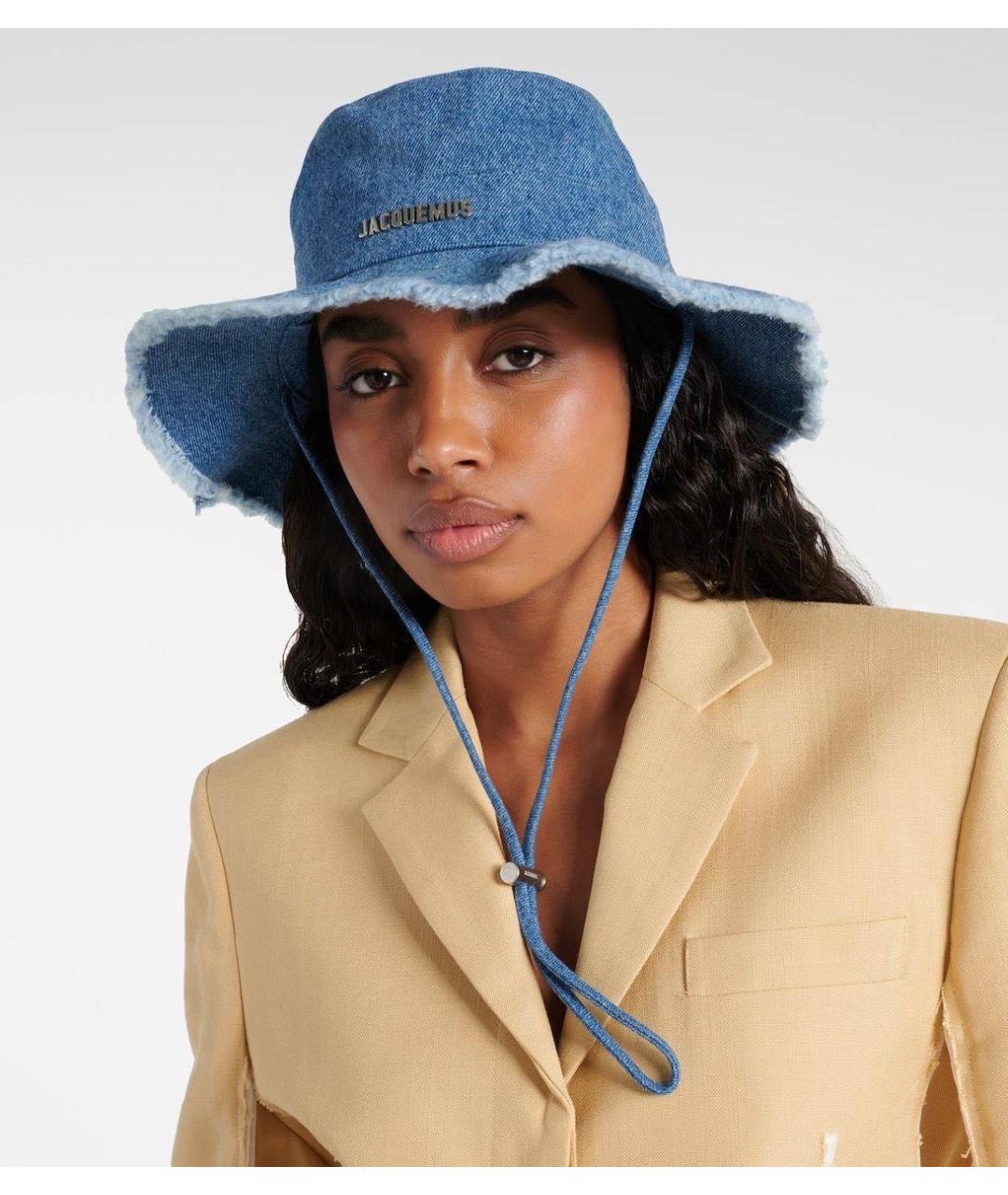 JACQUEMUS Темно-синяя хлопковая панама, фото 5