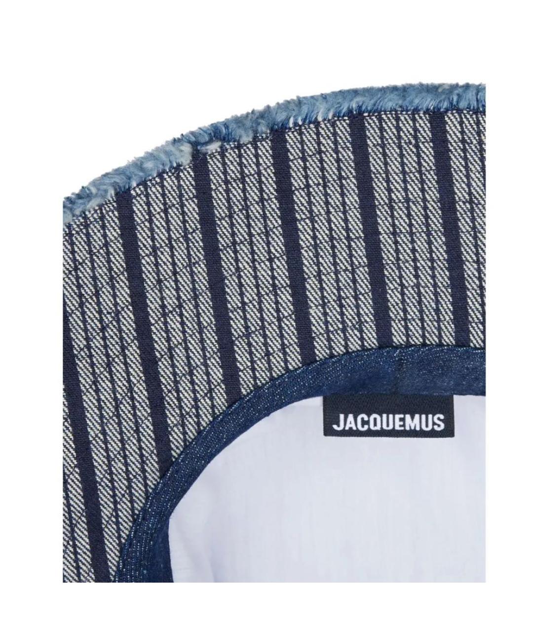 JACQUEMUS Темно-синяя хлопковая панама, фото 8