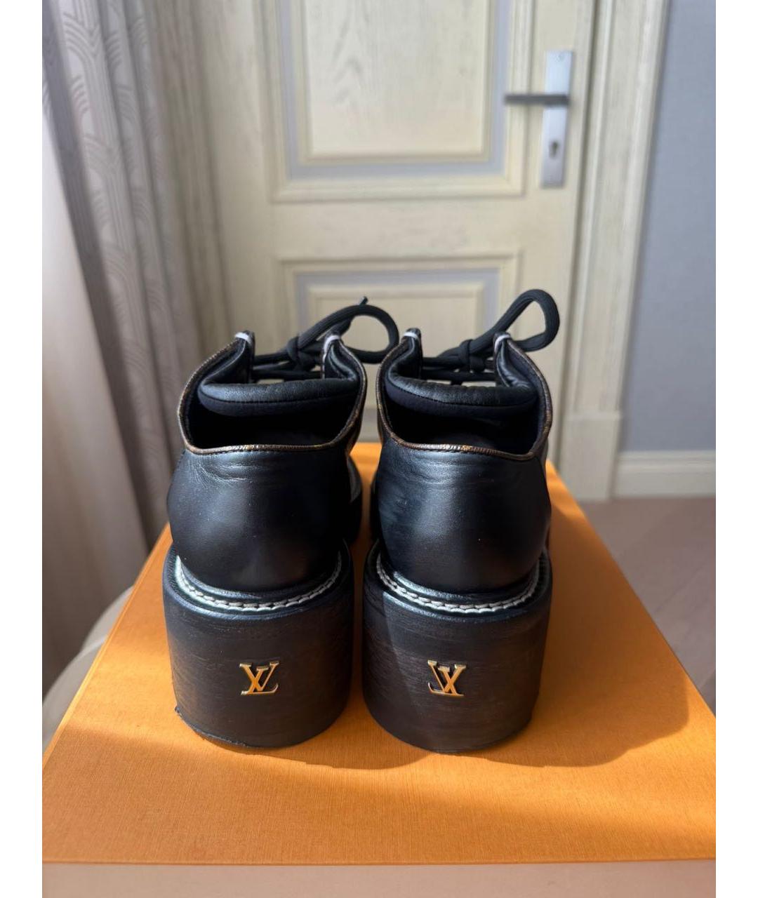 LOUIS VUITTON Черные кожаные ботинки, фото 4