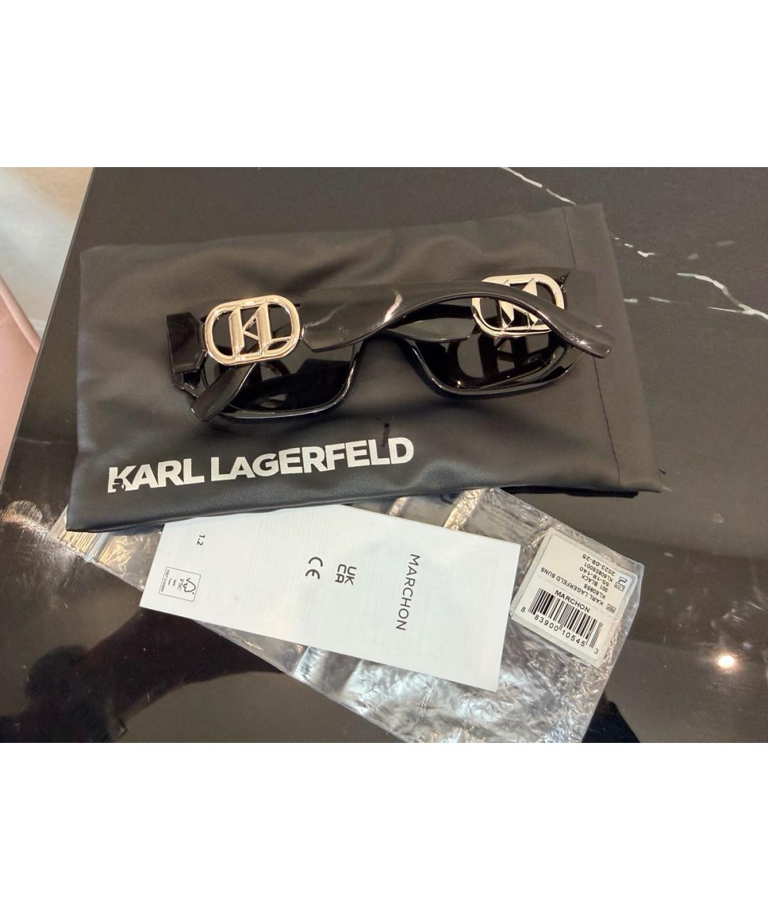 KARL LAGERFELD Черные пластиковые солнцезащитные очки, фото 8