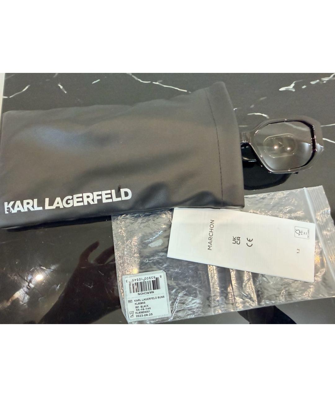 KARL LAGERFELD Черные пластиковые солнцезащитные очки, фото 4