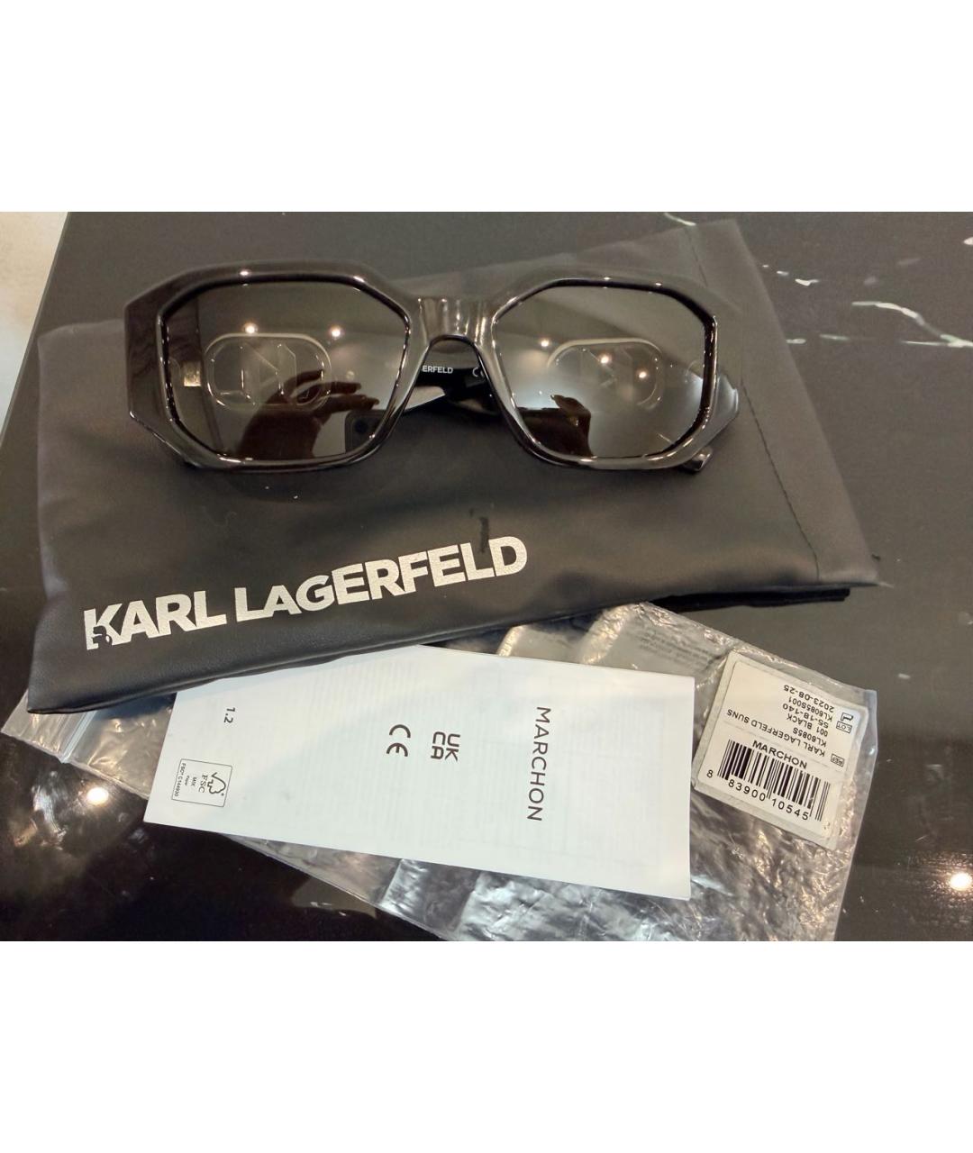 KARL LAGERFELD Черные пластиковые солнцезащитные очки, фото 7