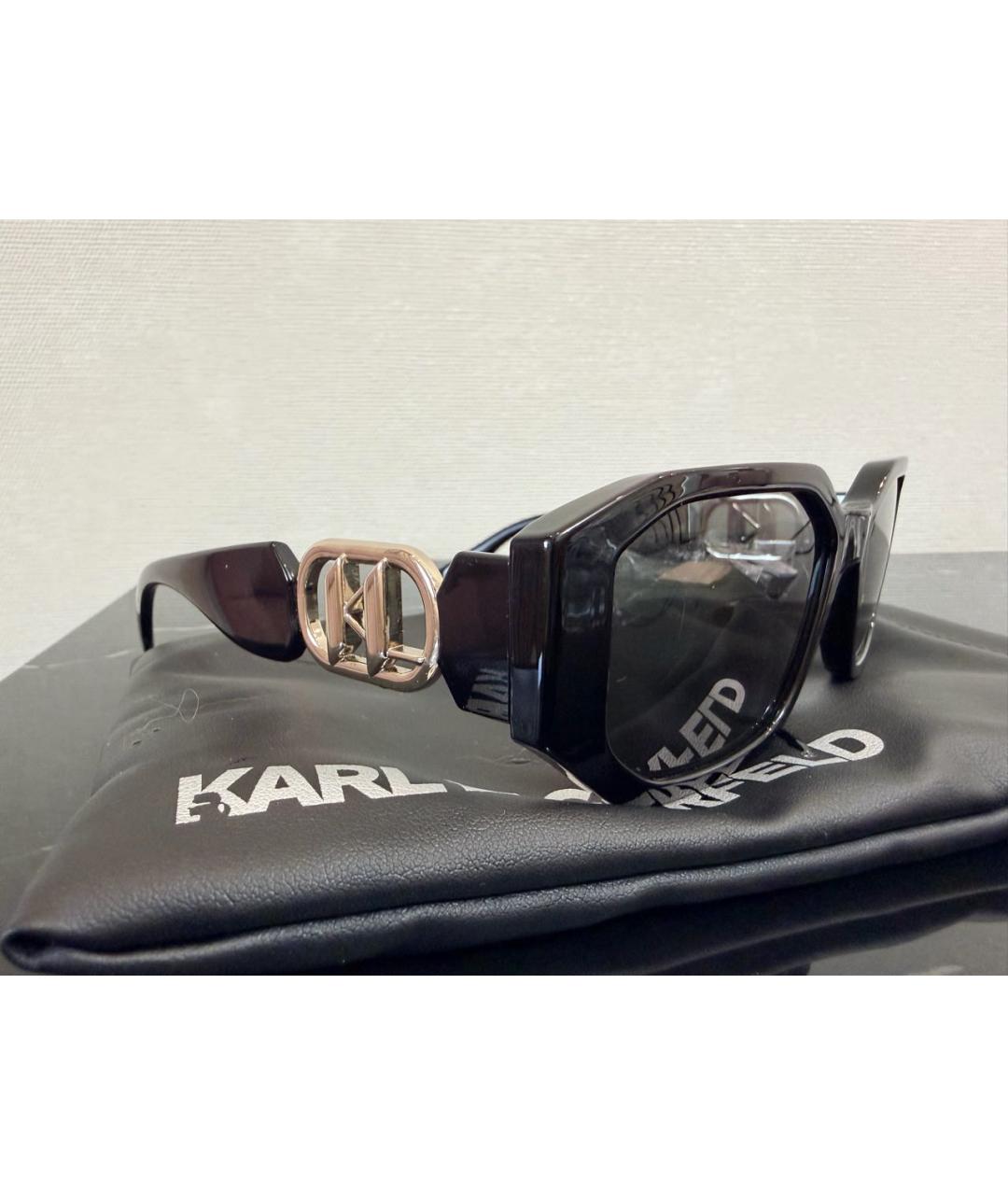 KARL LAGERFELD Черные пластиковые солнцезащитные очки, фото 2