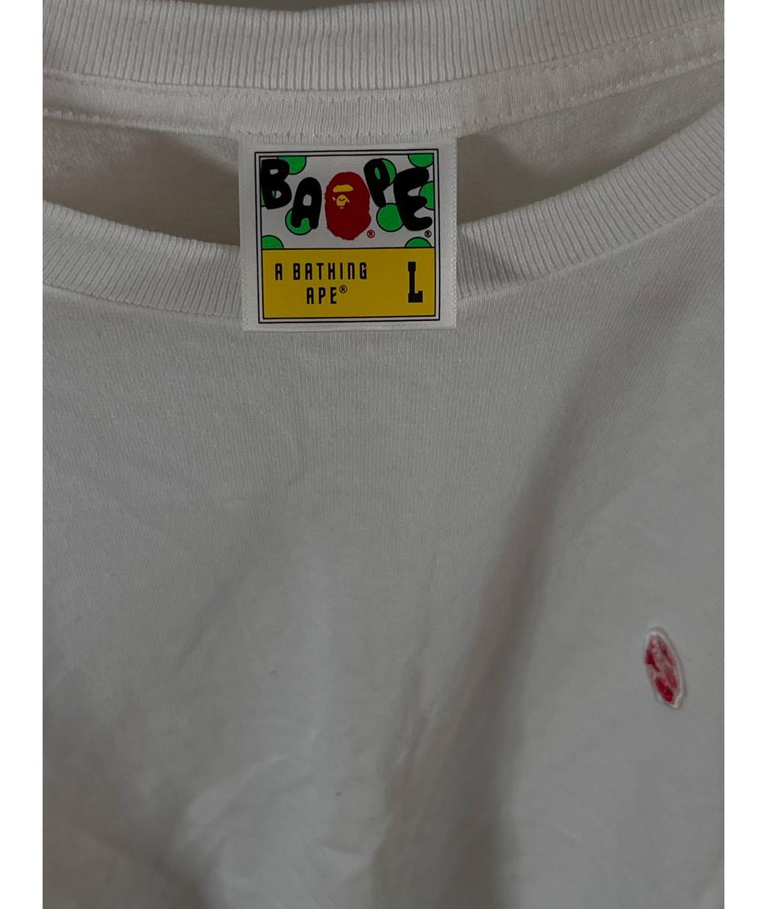 BAPE Белая хлопковая футболка, фото 3