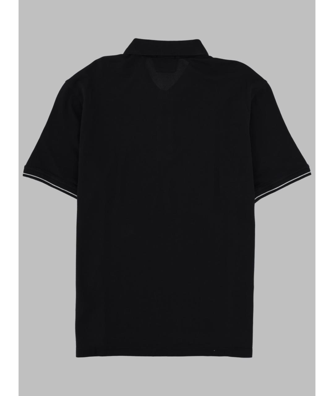 CP COMPANY Черное хлопковое поло с коротким рукавом, фото 2