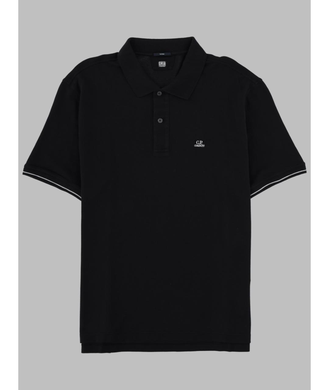 CP COMPANY Черное хлопковое поло с коротким рукавом, фото 3