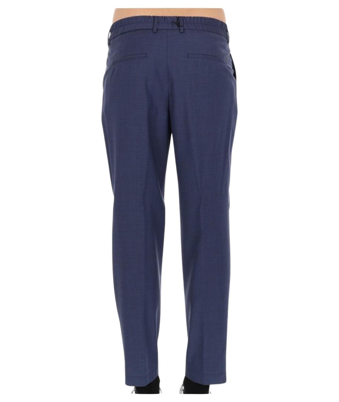 HUGO BOSS Синие шерстяные повседневные брюки, фото 2