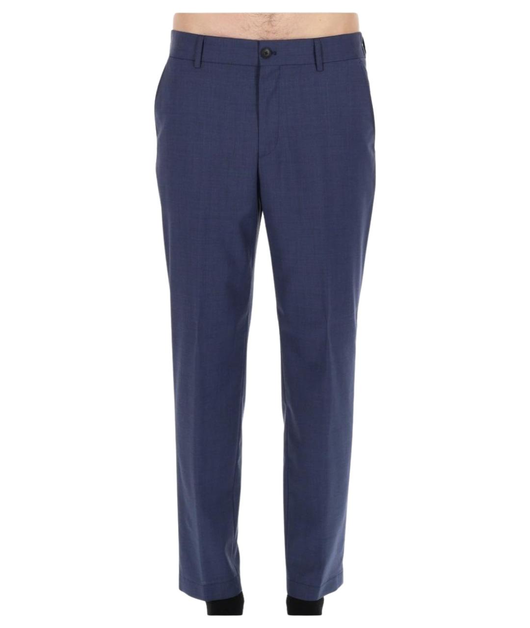 HUGO BOSS Синие шерстяные повседневные брюки, фото 1
