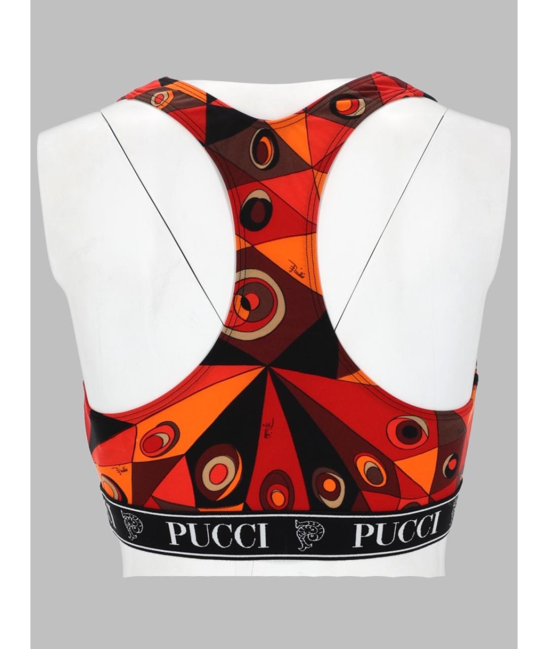 PUCCI Оранжевая полиамидовая майка, фото 2