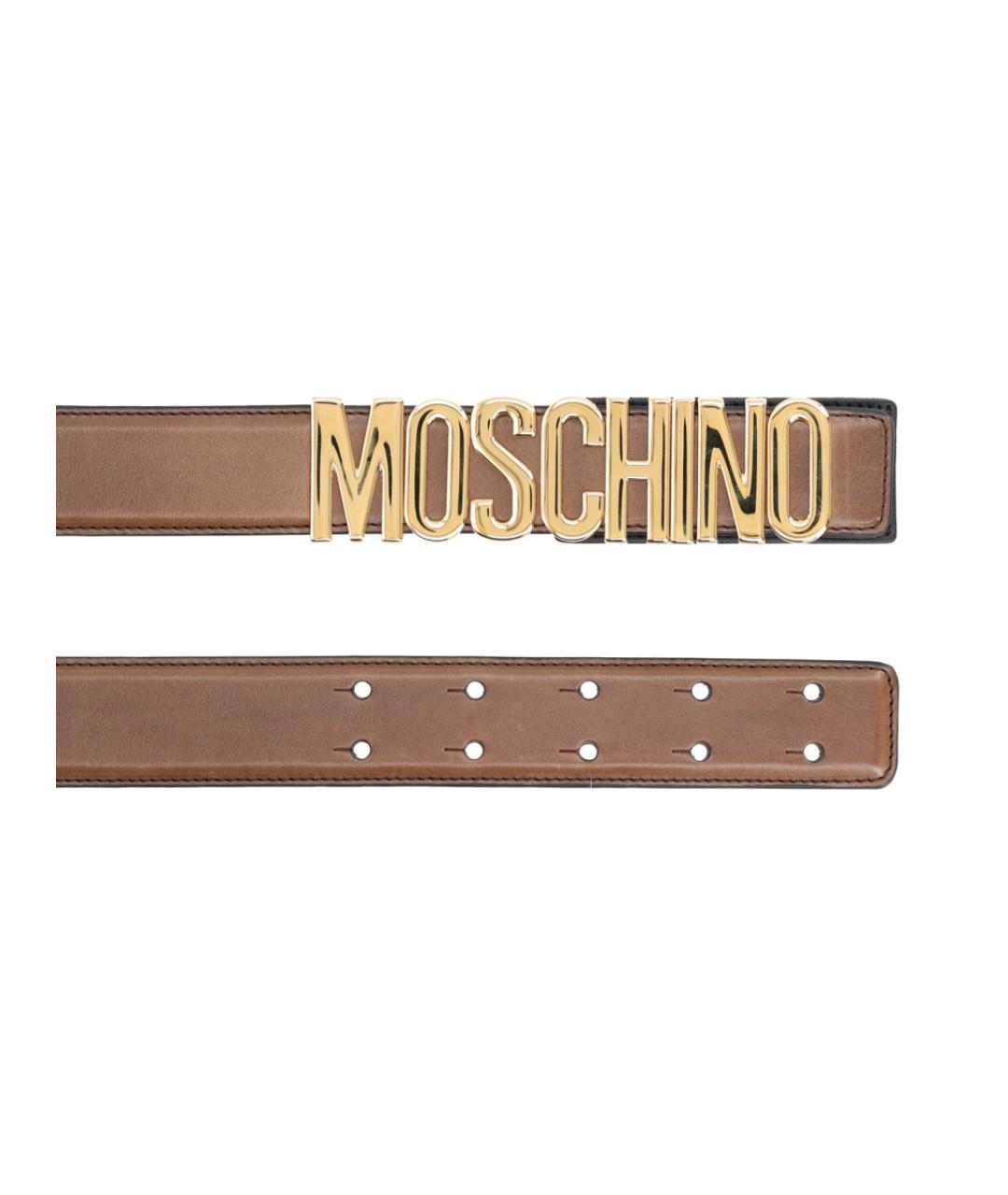MOSCHINO Коричневый кожаный ремень, фото 2
