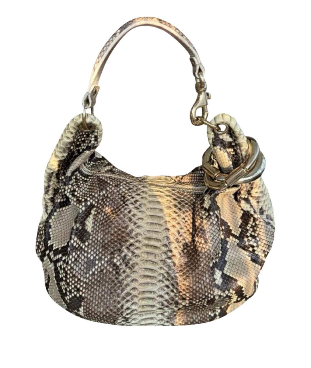 JIMMY CHOO Бежевая сумка с короткими ручками из экзотической кожи, фото 1