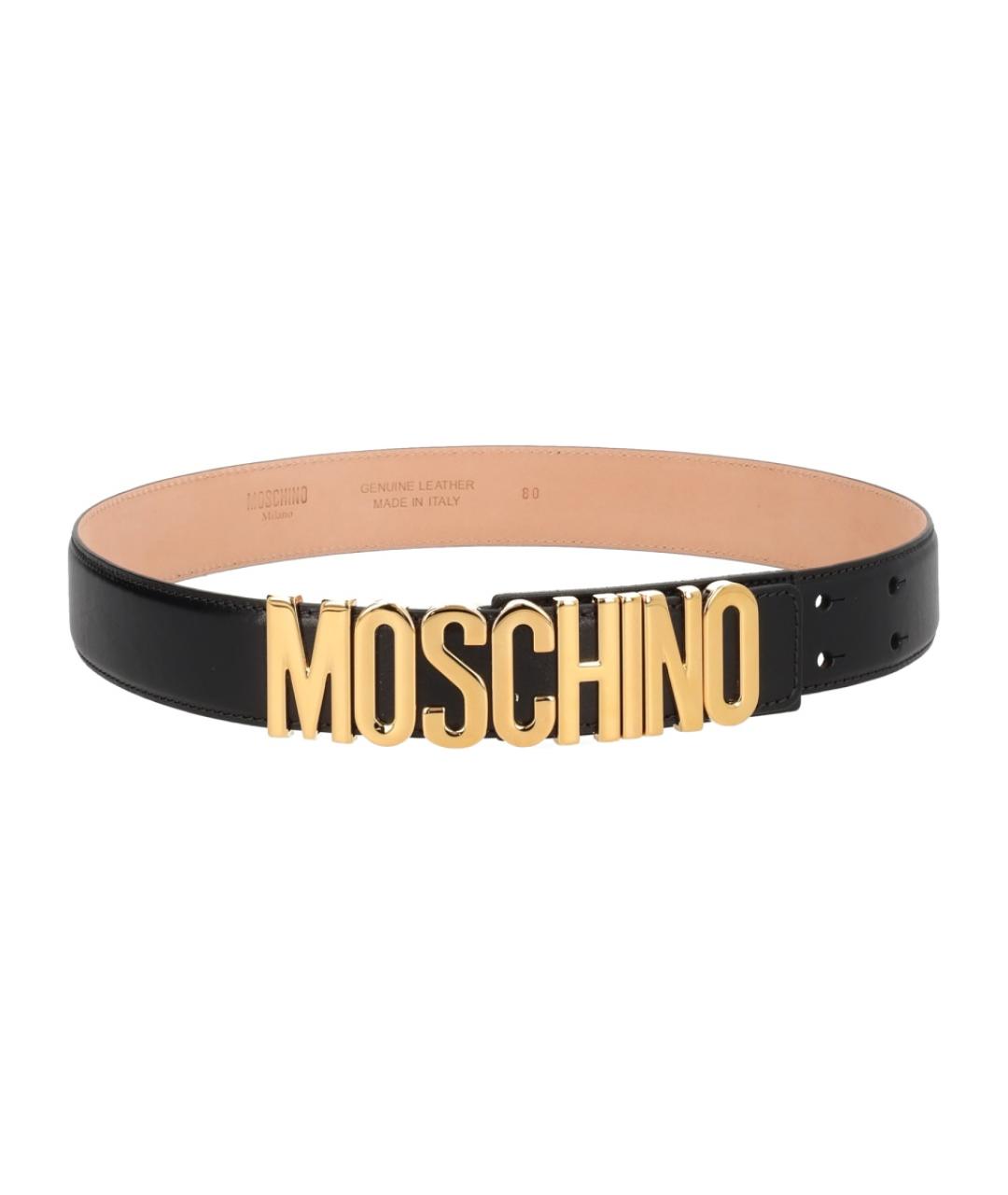 MOSCHINO Черный полиуретановый ремень, фото 1