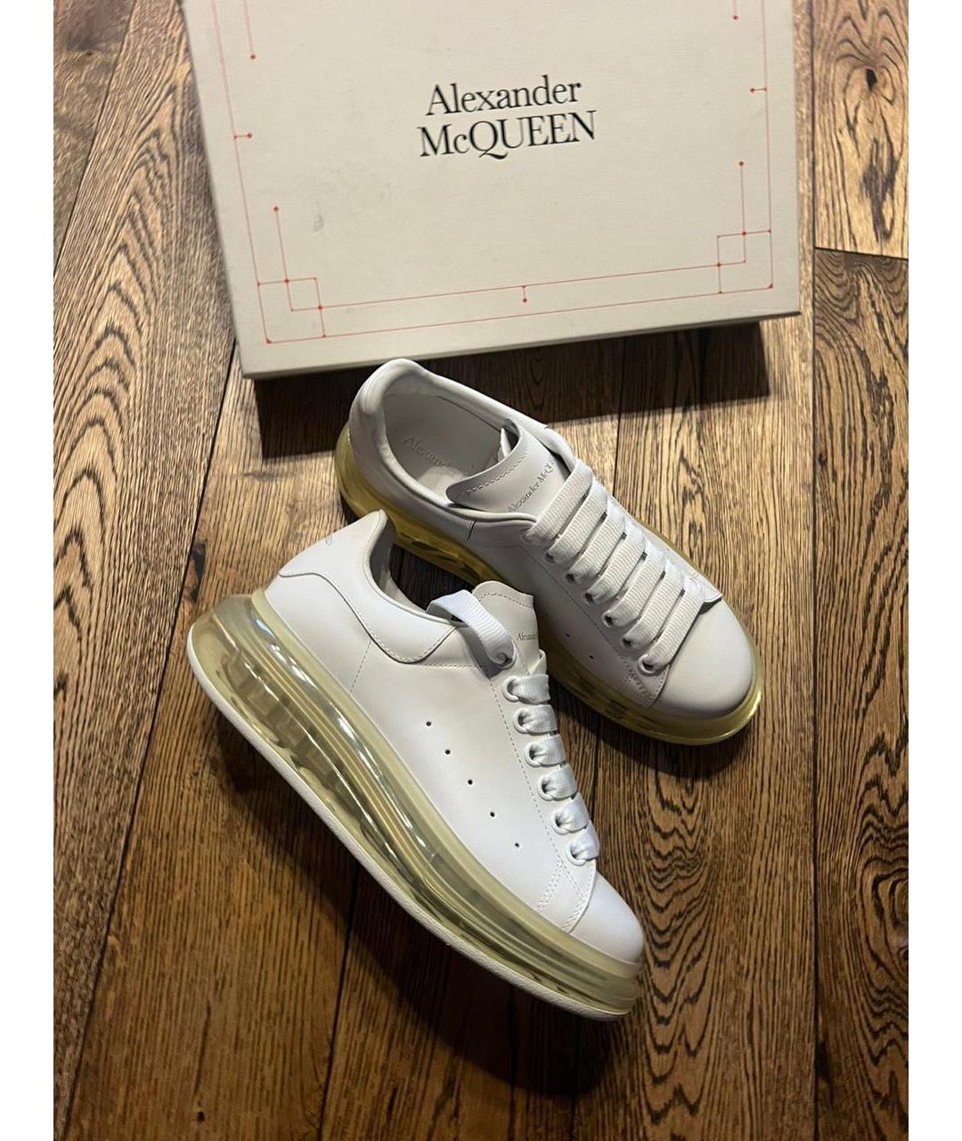 ALEXANDER MCQUEEN Белые кожаные кроссовки, фото 2