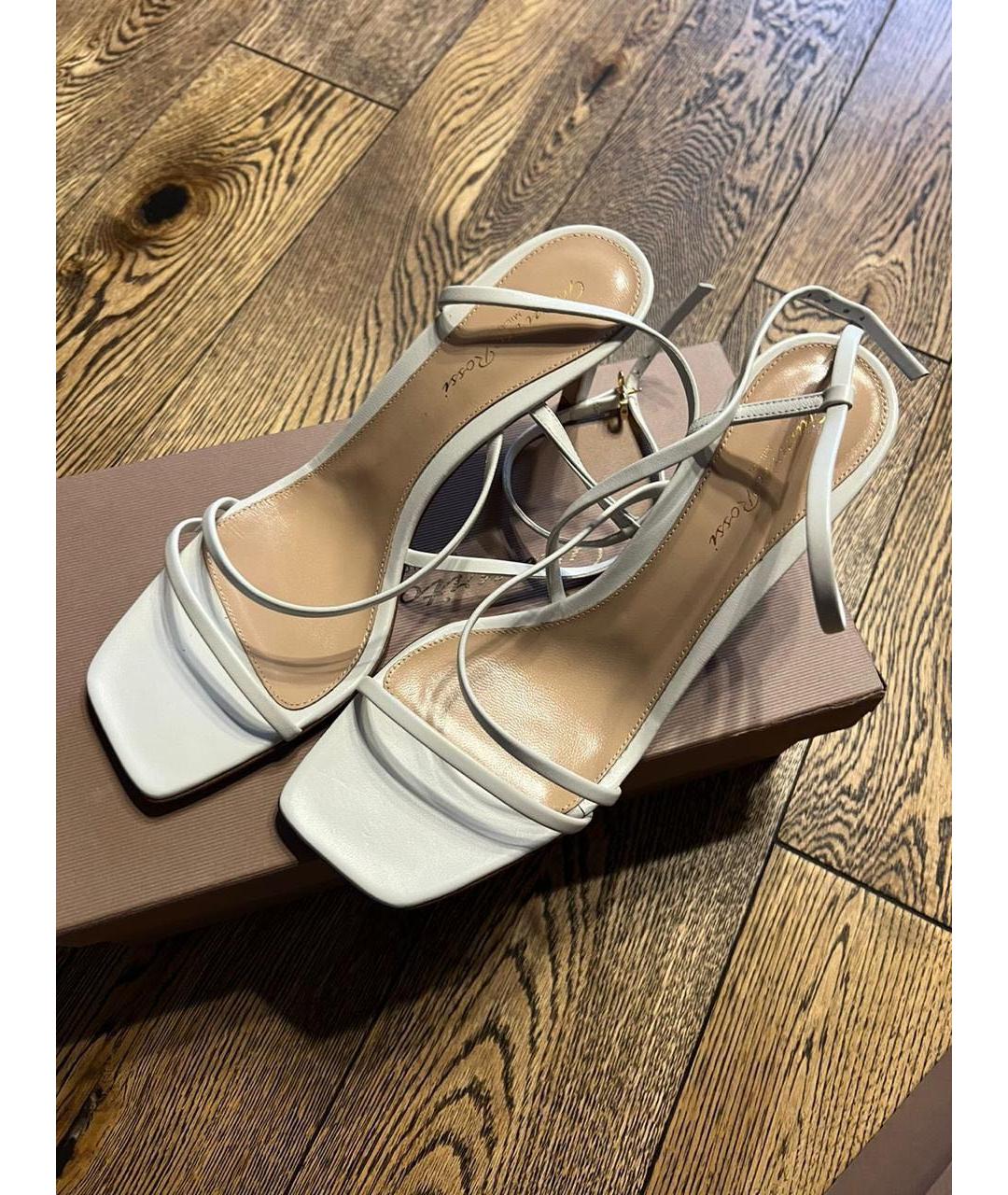 GIANVITO ROSSI Белые кожаные босоножки, фото 2