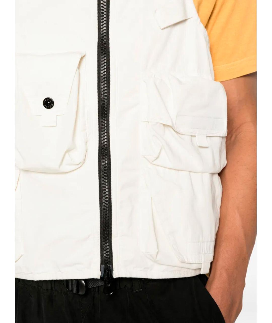 STONE ISLAND Белый хлопковый жилет, фото 4