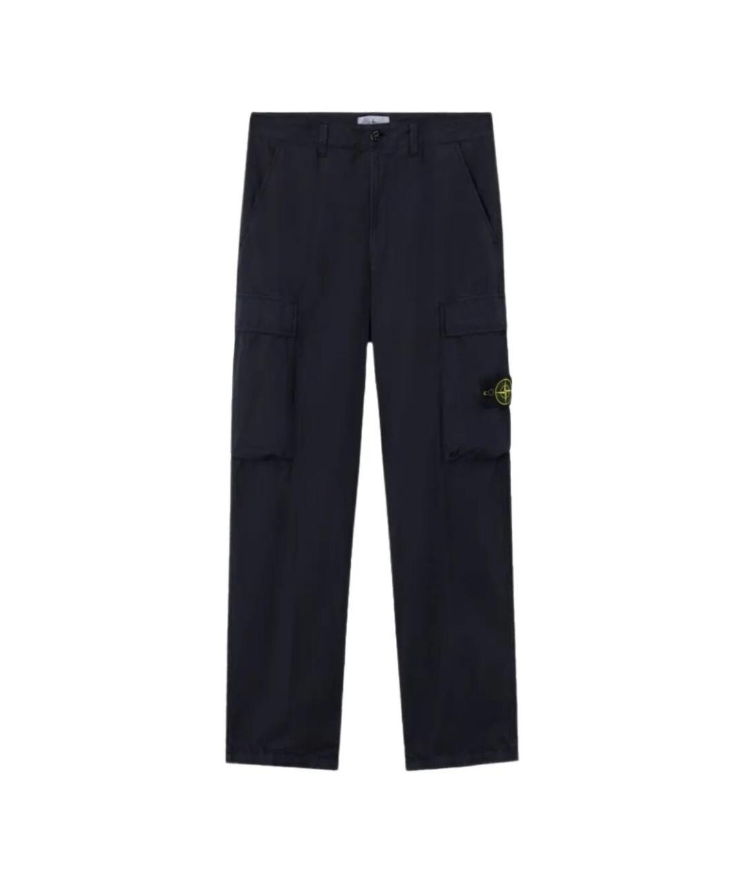STONE ISLAND Синие хлопковые повседневные брюки, фото 1