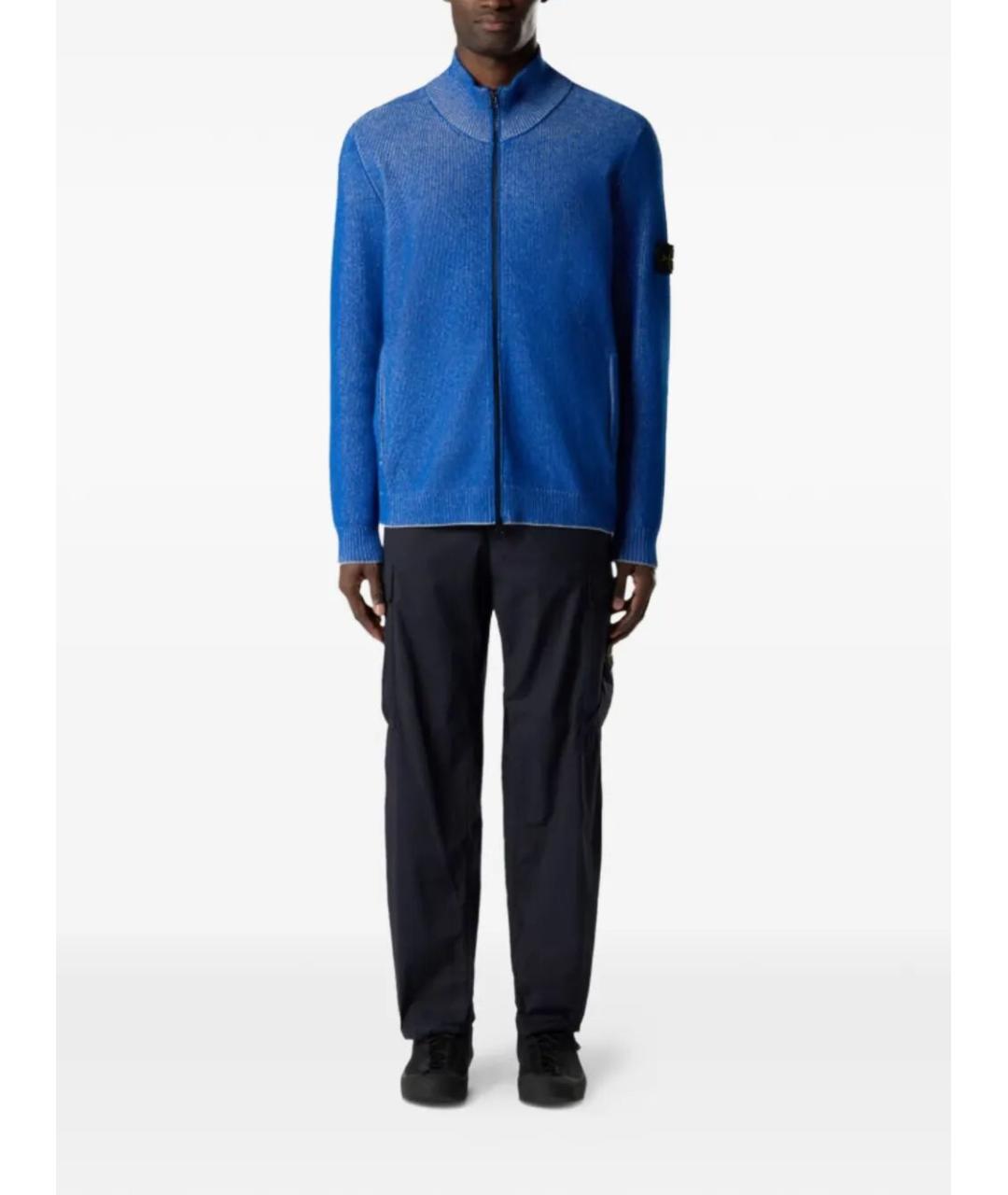 STONE ISLAND Синие хлопковые повседневные брюки, фото 2
