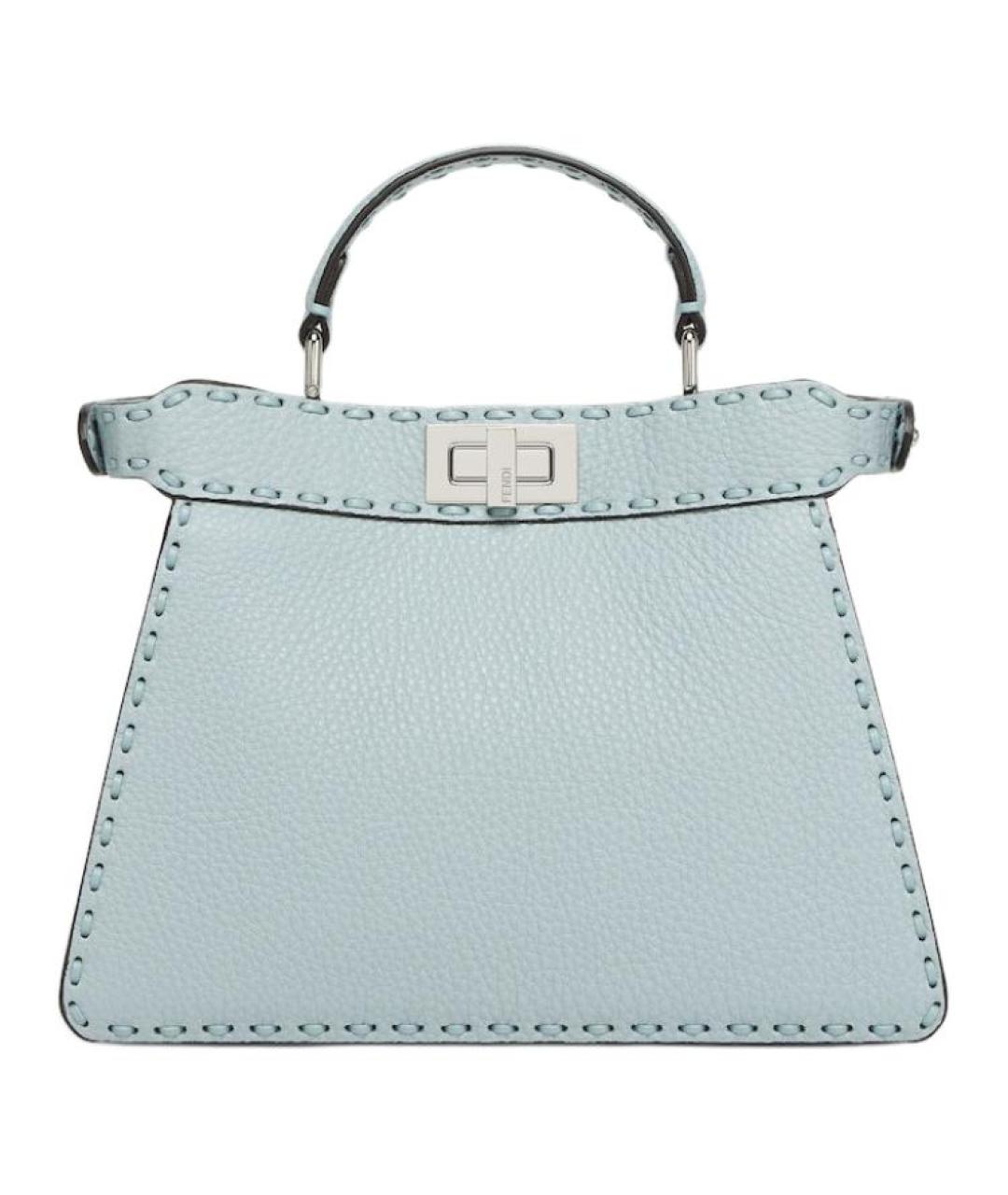 FENDI Голубая кожаная сумка через плечо, фото 3