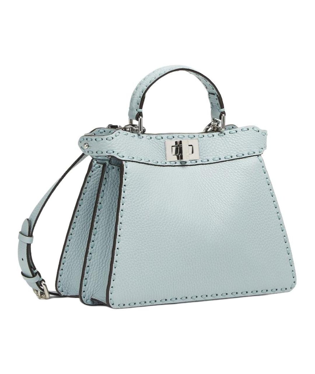 FENDI Голубая кожаная сумка через плечо, фото 2