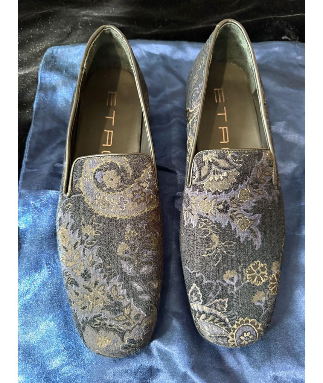 ETRO Темно-синие текстильные лоферы, фото 3