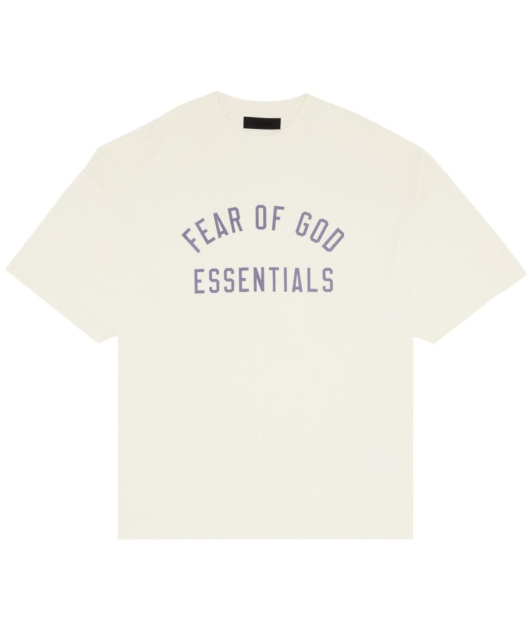 FEAR OF GOD ESSENTIALS Бежевая хлопковая футболка, фото 4