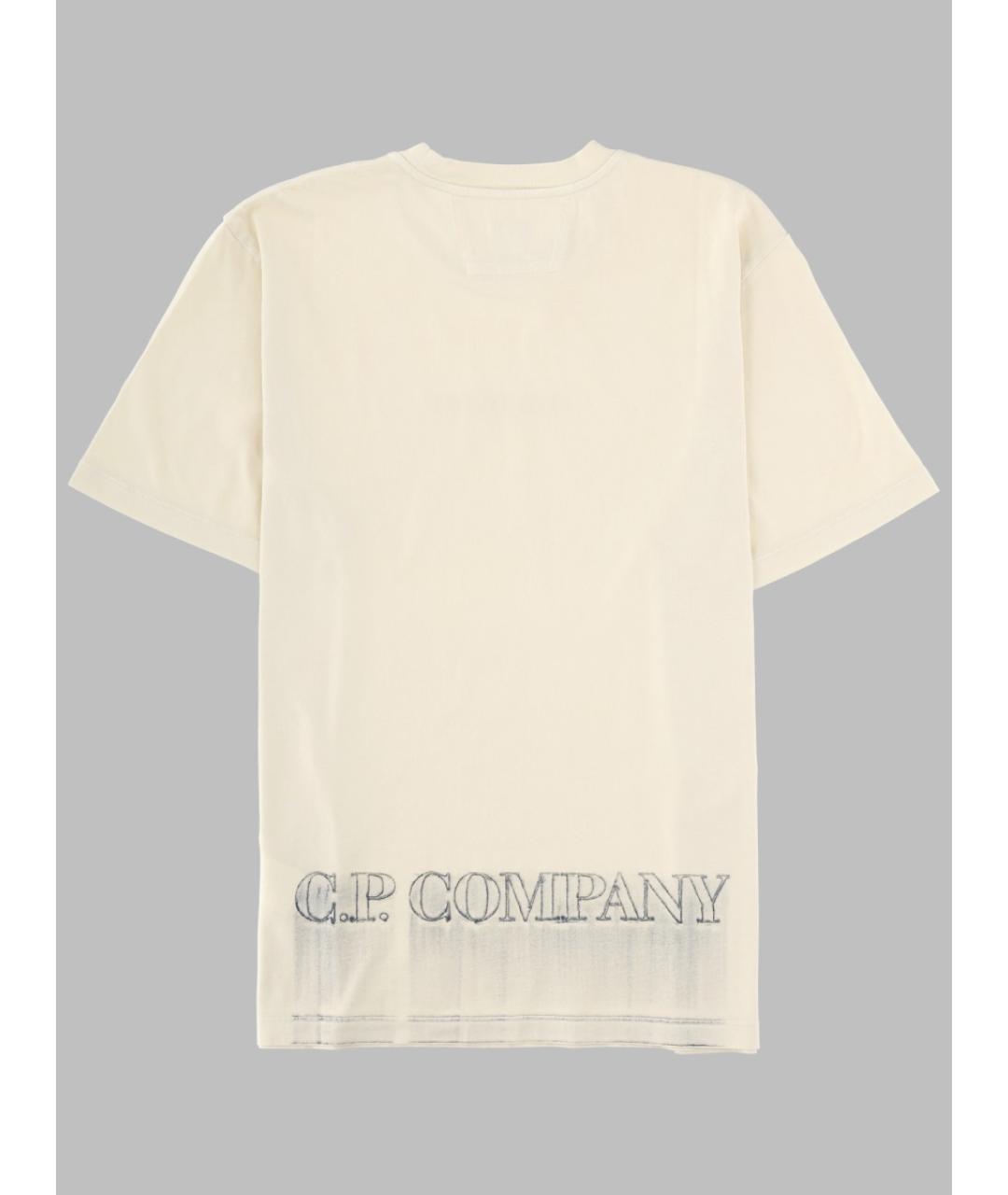 CP COMPANY Бежевая хлопковая футболка, фото 2